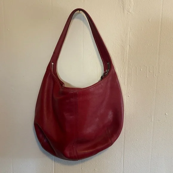 Coach Red Leather Shoulder Bag - Picture 3 of 12